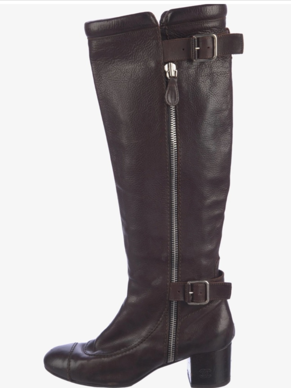 Chanel Brown Leather Riding Boots - Vintage